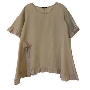 CQbyCQ Caribbean Queen Linen Ruffle Top Size Small